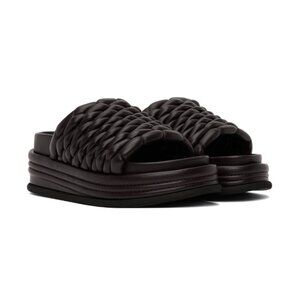 Dries Van Noten Burgundy Woven Sandals